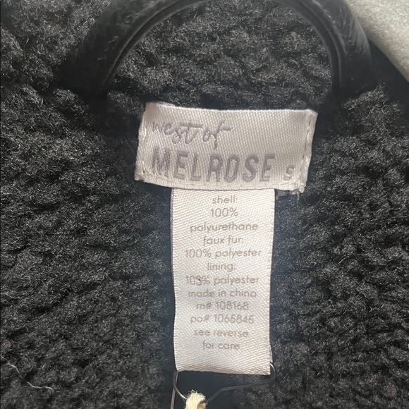 Black Faux Shearling Moto Biker Jacket Cropped Sherpa Lined - Picture 3 of 9